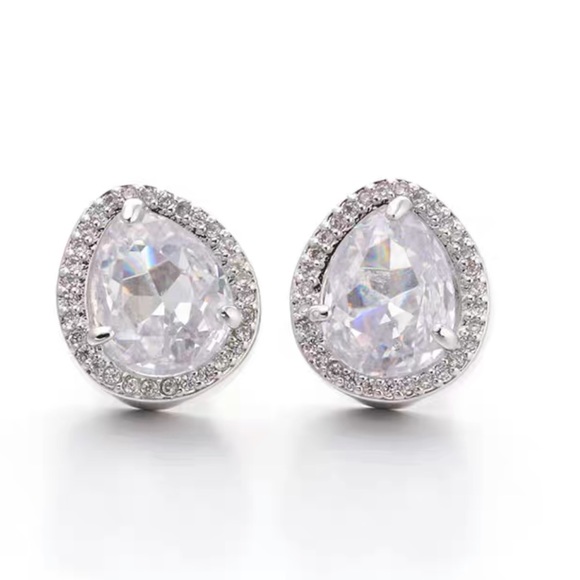 Henri Bendel crystal silver earrings